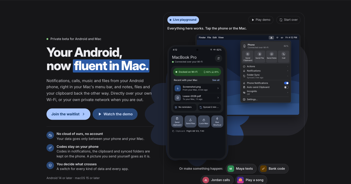 The only reason I wanted an iPhone was how well it works with my Mac. Now my Android does that too